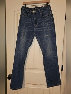 Seeded & Sewn Men's Straight-Leg Jeans in Dark Blue Wash, Size 36x32